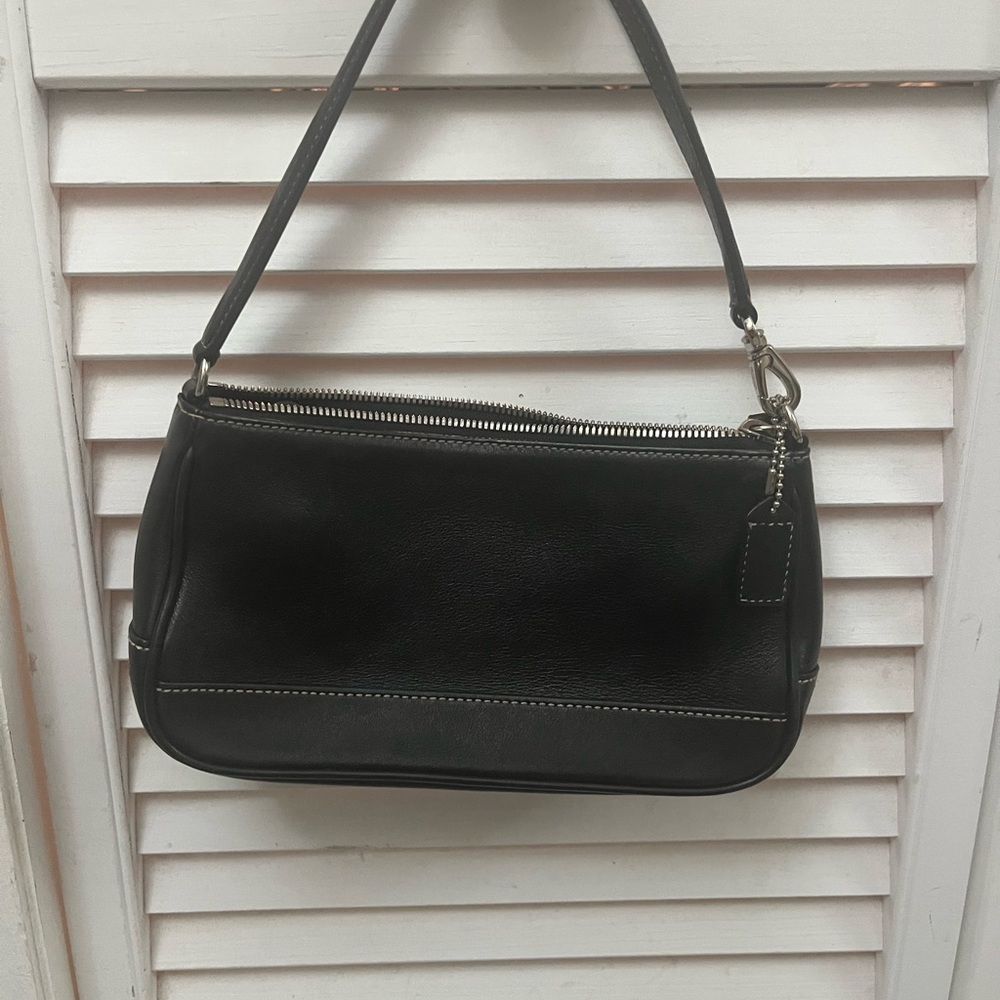 Coach Black Leather Shoulder Bag